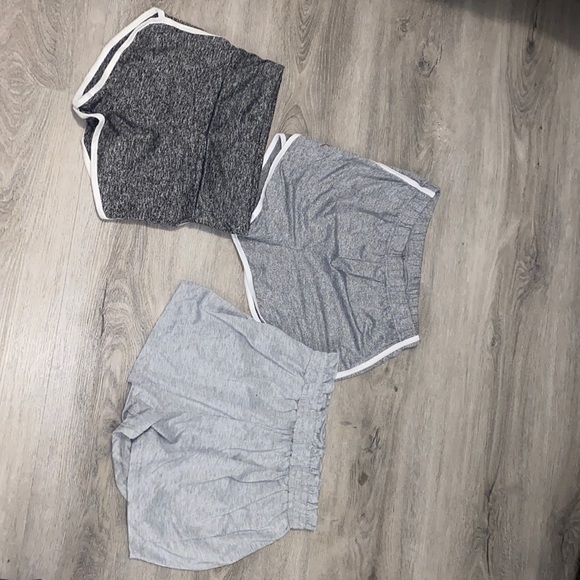 Gray active wear shorts three-piece - Picture 1 of 1